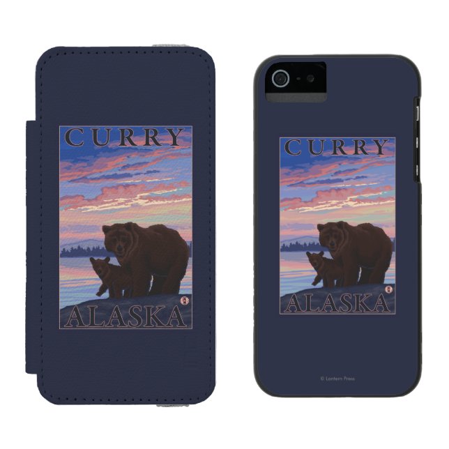 Bear and Cub - Curry, Alaska Incipio iPhone Wallet Case (Side by Side)