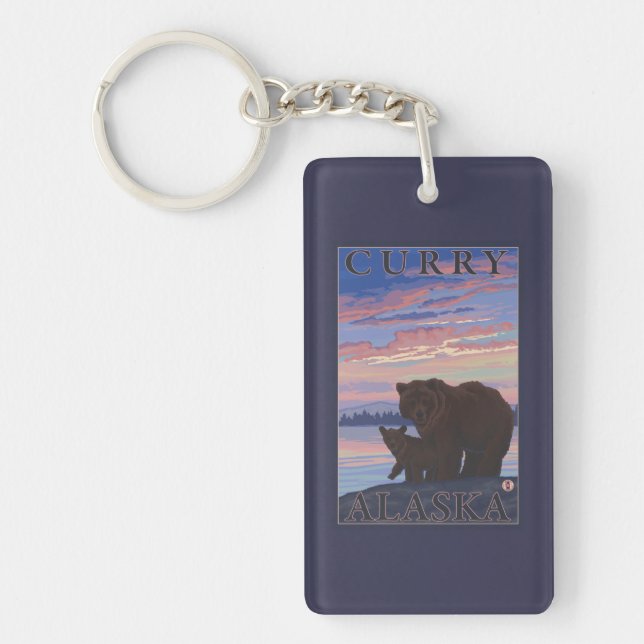 Bear and Cub - Curry, Alaska Key Ring (Front)