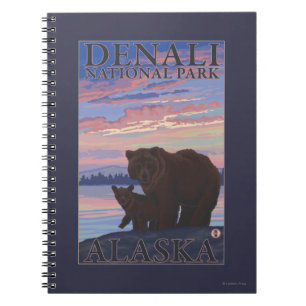 Bear and Cub - Denali National Park, Alaska Notebook