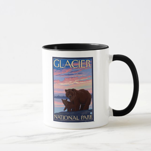 Bear and Cub - Glacier National Park, MT Mug (Right)