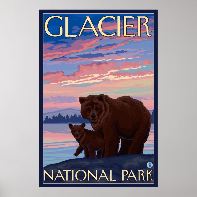 Bear and Cub - Glacier National Park, MT Poster (Front)