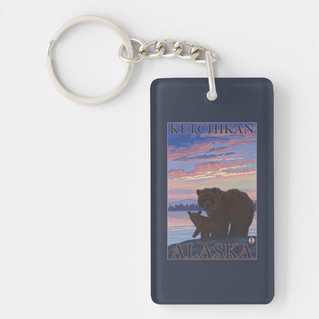 Bear and Cub - Ketchikan, Alaska Key Ring (Front)
