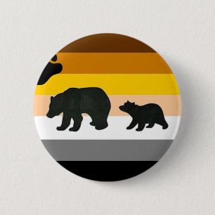 Bear and Cub Pride 6 Cm Round Badge