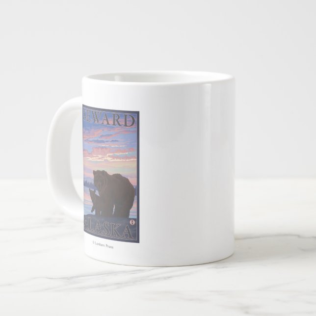 Bear and Cub - Seward, Alaska Large Coffee Mug (Front Left)