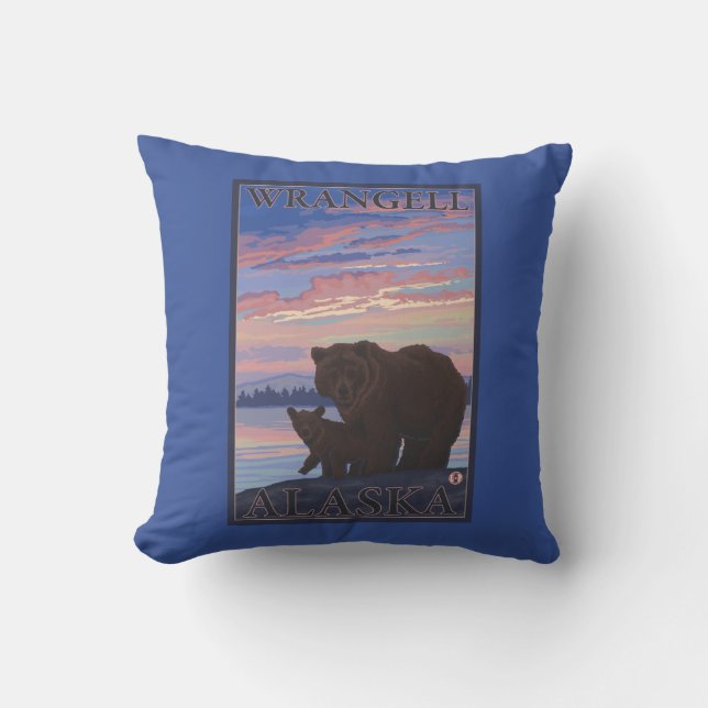 Bear and Cub - Wrangell, Alaska Cushion (Front)