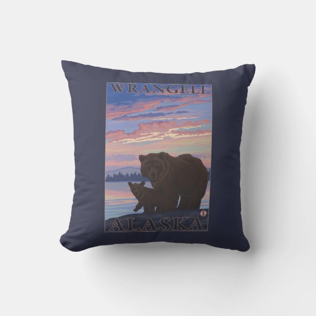 Bear and Cub - Wrangell, Alaska Cushion (Front)