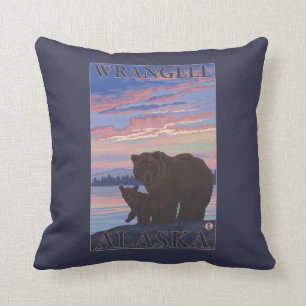 Bear and Cub - Wrangell, Alaska Cushion