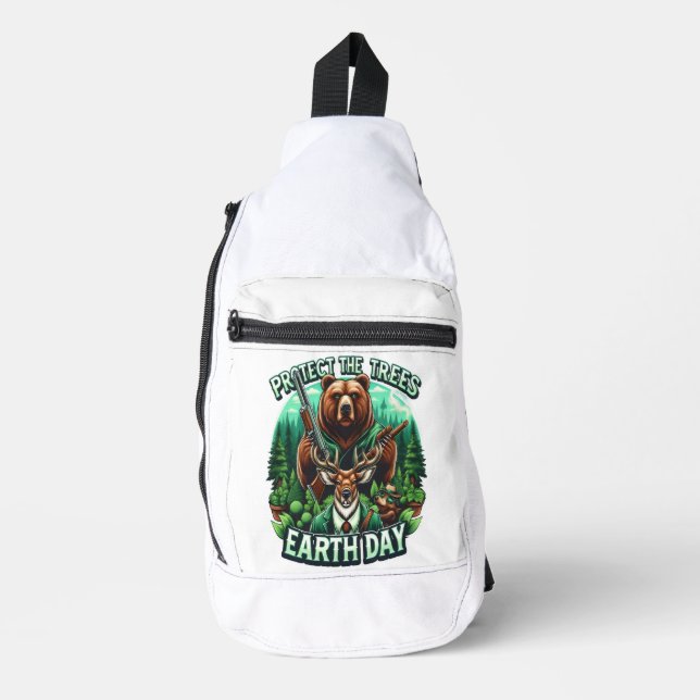Bear and Deer Aiming High Sling Bag (Front)