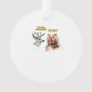 Bear And Deer Conversation Funny WAcrylic Ornament