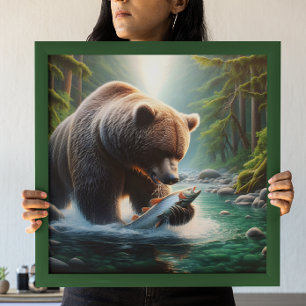 Bear and Fish: River Dance Poster