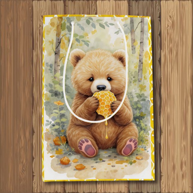  Bear and Honey Baby Shower Medium Gift Bag (Creator Uploaded)