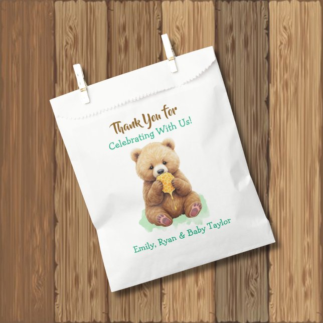 Bear and Honey Themed Thank You Baby Shower Favour Bag (Creator Uploaded)