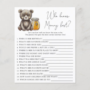Bear and honey - Who knows Mummy best