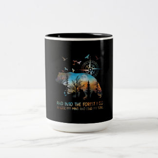 Bear And Into The Forest I Go To Lose My Mind Two-Tone Coffee Mug