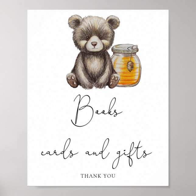Bear and jar honey - books cards and gifts  poster (Front)