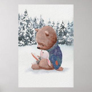Bear and rabbit poster