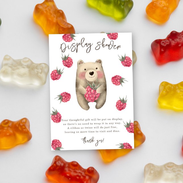 Bear and raspberries - display shower enclosure card (Creator Uploaded)