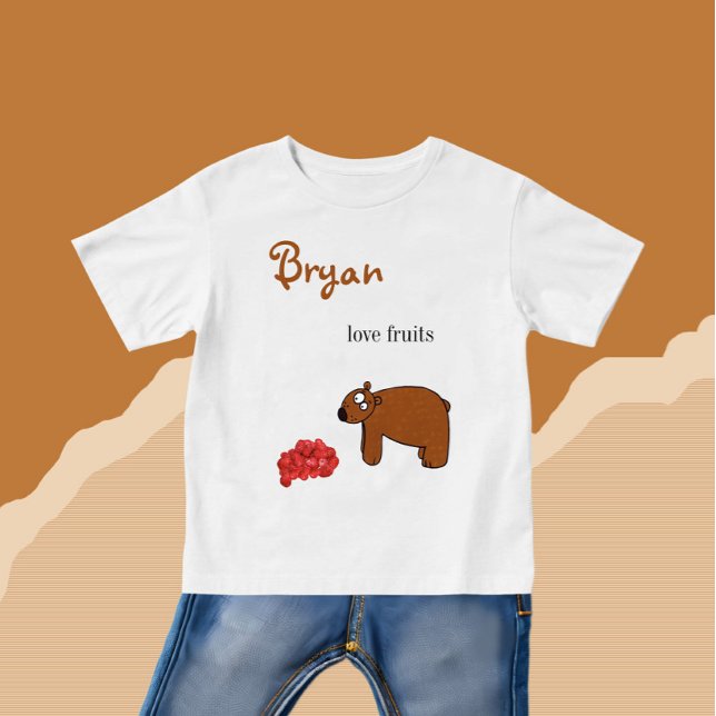 Bear and raspberry  baby T-Shirt (Creator Uploaded)