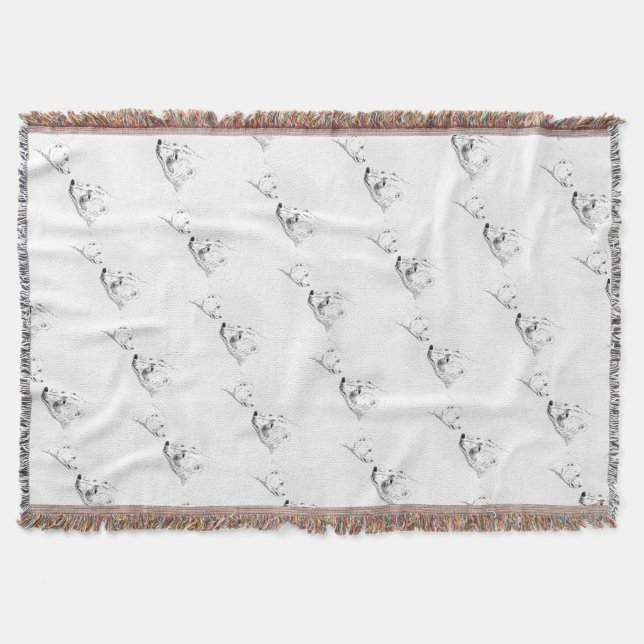 Bear Art Blanket Mother & Cub Bear Throw Blanket (Front)