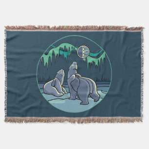 Bear Art Blanket Native Polar Bear Throw Blanket
