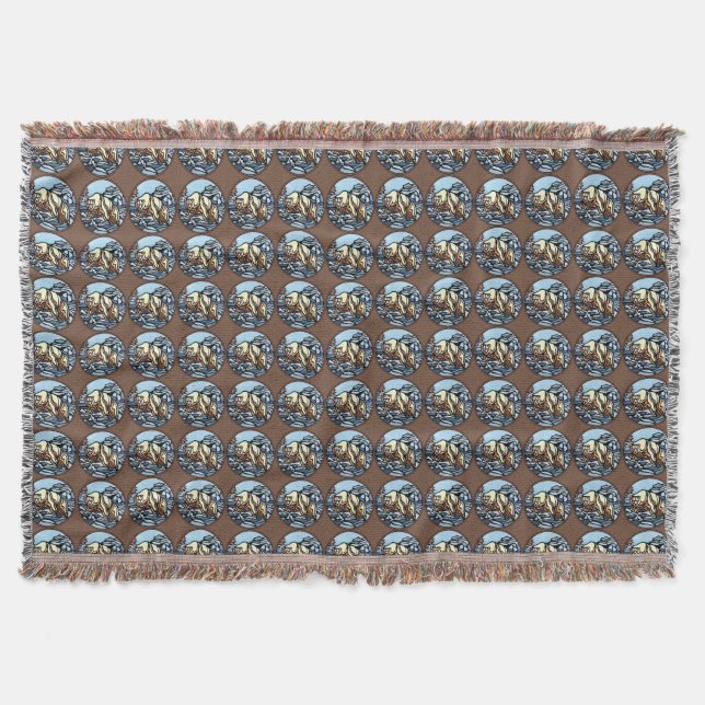 Bear Art Blanket Native Polar Bear Throw Blanket (Front)