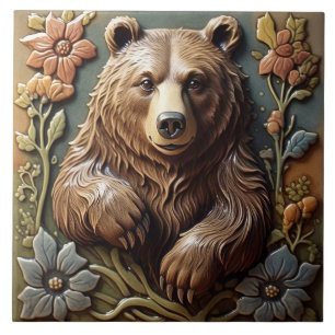 Bear - Arts And Crafts Ceramic Tile