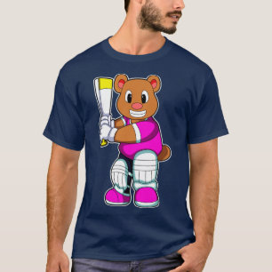 Bear as Batsman with Cricket bat  T-Shirt