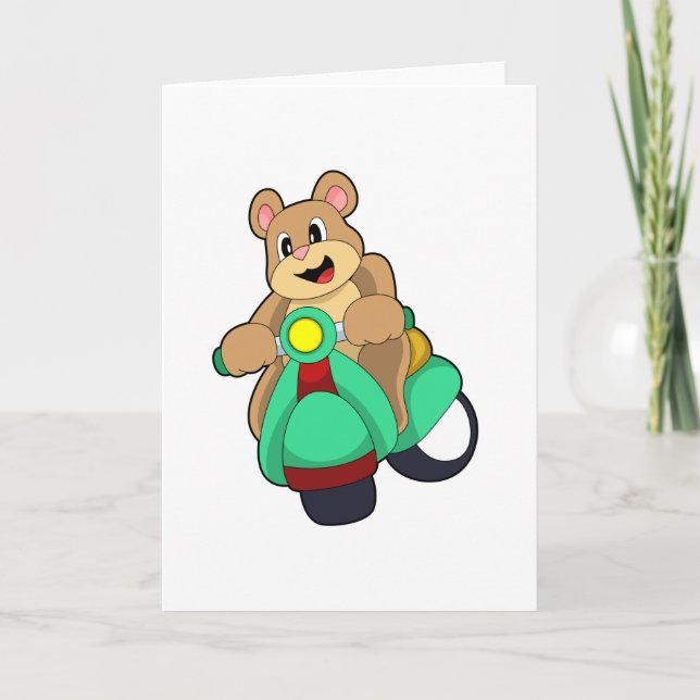 Bear as Biker with Scooter.PNG Card (Front)