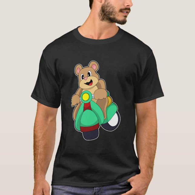 Bear as Biker with Scooter.PNG T-Shirt (Front)