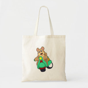 Bear as Biker with Scooter.PNG Tote Bag