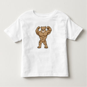 Bear as Bodybuilder with big Muscles Toddler T-Shirt