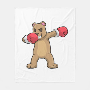 Bear as Boxer at Boxing & Hip Hop Dance Dab Fleece Blanket