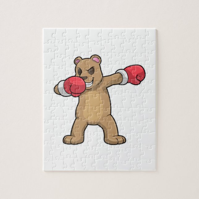 Bear as Boxer at Boxing & Hip Hop Dance Dab Jigsaw Puzzle (Vertical)