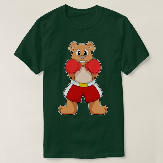 Bear as Boxer with Boxing gloves 2 T-Shirt (Design Front)