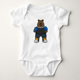 Bear as Boxer with Boxing gloves Baby Bodysuit