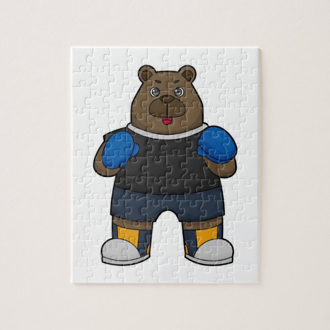 Bear as Boxer with Boxing gloves Jigsaw Puzzle (Vertical)
