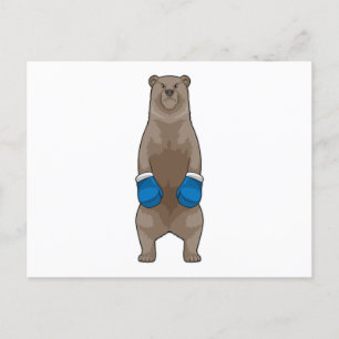 Bear as Boxer with Boxing gloves Postcard