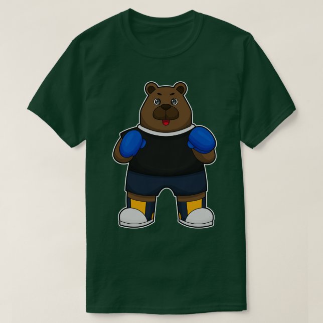 Bear as Boxer with Boxing gloves T-Shirt (Design Front)