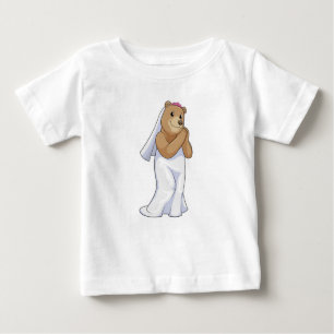 Bear as Bride with Veil Baby T-Shirt