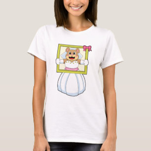 Bear as Bride with Wedding dress & Picture Frame.p T-Shirt