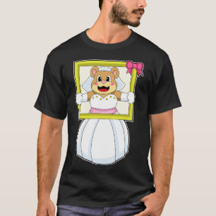 Bear as Bride with Wedding dress Picture Frame T-Shirt