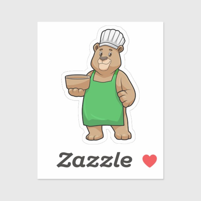 Bear as Cook with Cooking apron & Bowl (Sheet)