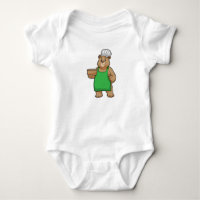 Bear as Cook with Cooking apron & Bowl