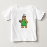Bear as Cook with Cooking apron & Bowl