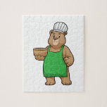 Bear as Cook with Cooking apron & Bowl Jigsaw Puzzle<br><div class="desc">This design is the perfect gift for a birthday,  Christmas and other celebrations. It is suitable for women,  men and kids.</div>