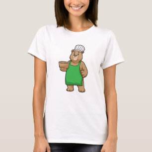 Bear as Cook with Cooking apron & Wooden bowl T-Shirt