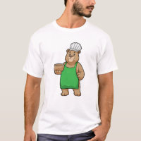 Bear as Cook with Cooking apron & Wooden bowl