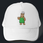 Bear as Cook with Cooking apron & Wooden bowl Trucker Hat<br><div class="desc">This design is the perfect gift for a birthday,  Christmas and other celebrations. It is suitable for women,  men and kids.</div>