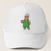 Bear as Cook with Cooking apron & Wooden bowl
