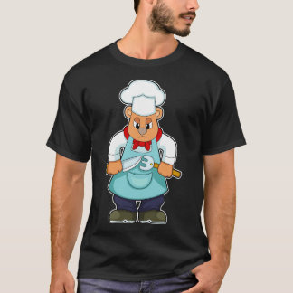 Bear as Cook with Knife Fork T-Shirt
